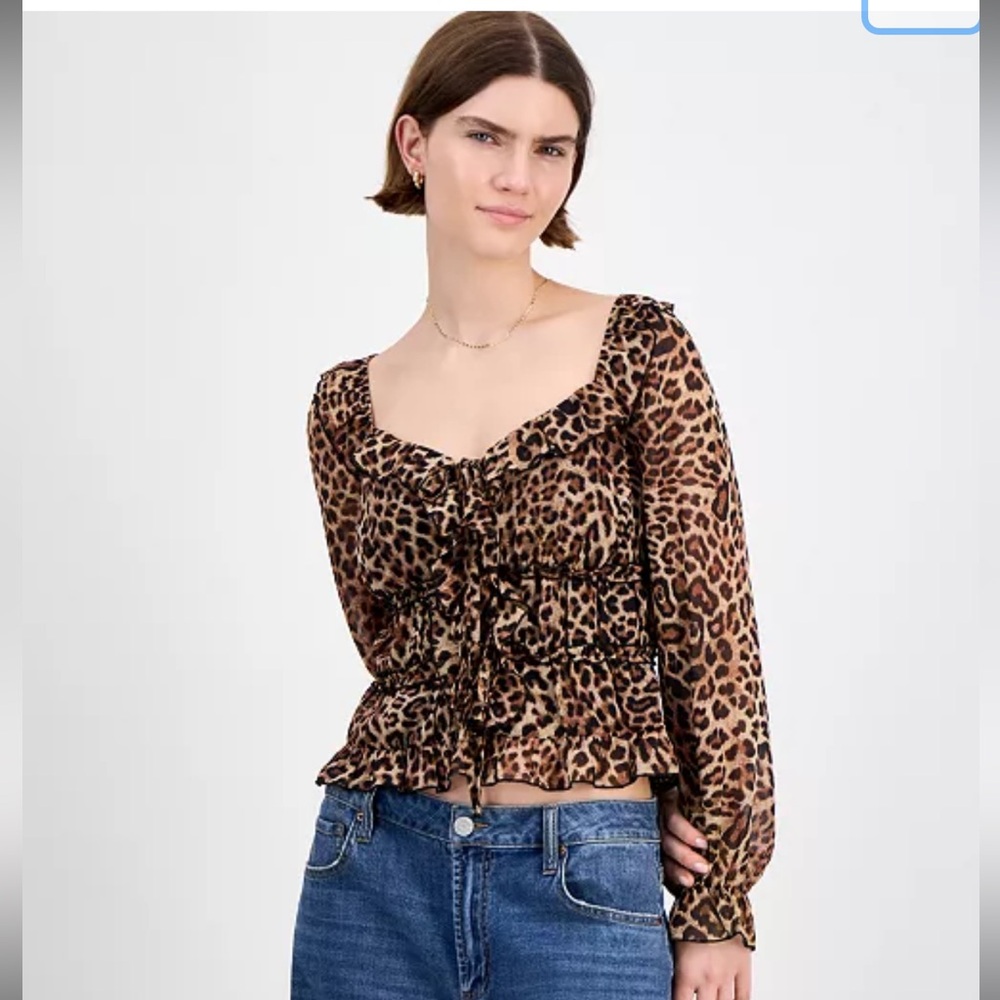 Tinseltown Leopard Print Blouse